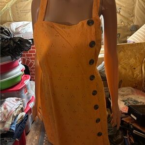 Women’s Orange Eyelet Button-Front Sundress Size 8 NWT